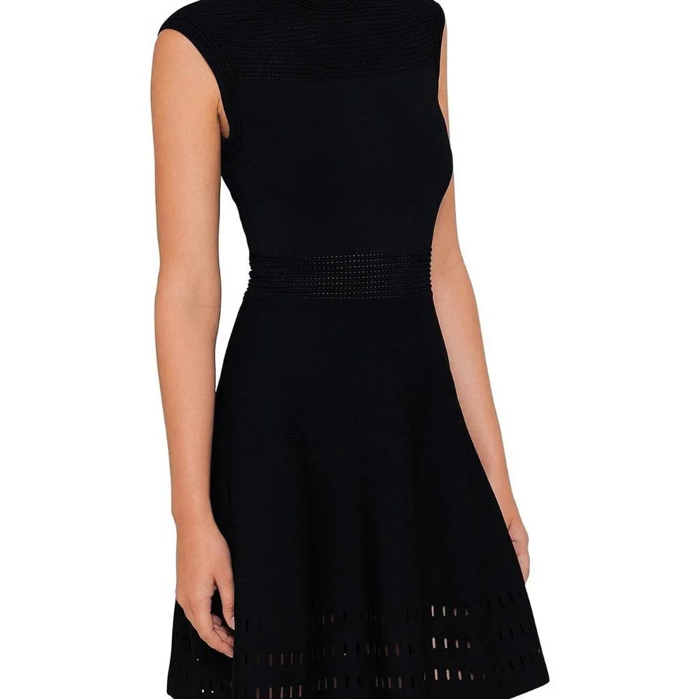 NWT Ted Baker Aurbray Knitted Skate Dress Black - Picture 5 of 5
